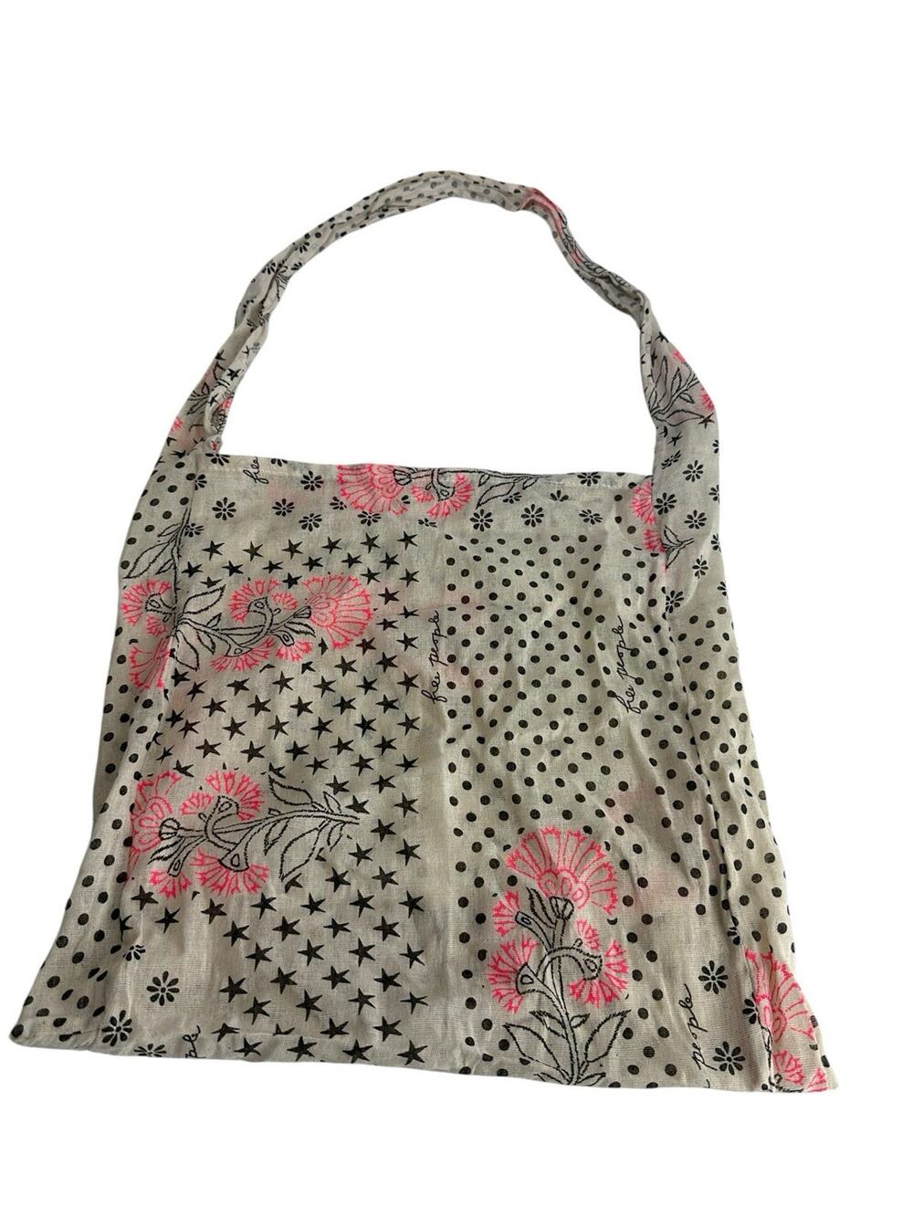 Free People Linen Cloth Lightweight Shopping Tote Bag Tan Boho